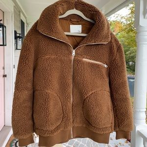 Aritzia Wilfred Teddy Coat Brown Medium